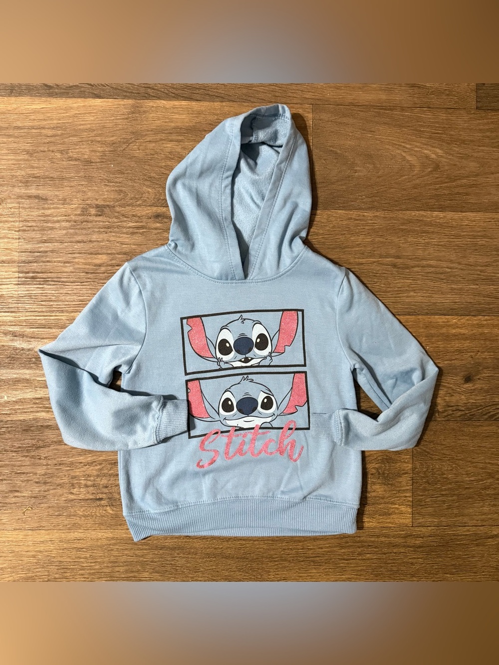 Disney Stitch Girls’ Hoodie Light Blue Kids’ Medium 7/8